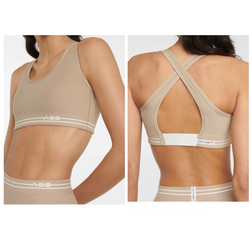 Adam Selman Beige Sport Bra L Crossover Yoga Design Size L